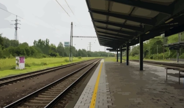Empty railway platform representing reflection, transition and new direction – Marlon Amele