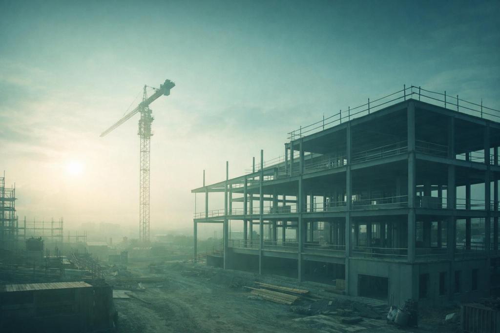 Construction project in progress representing renewal and reflection – Marlon Amele